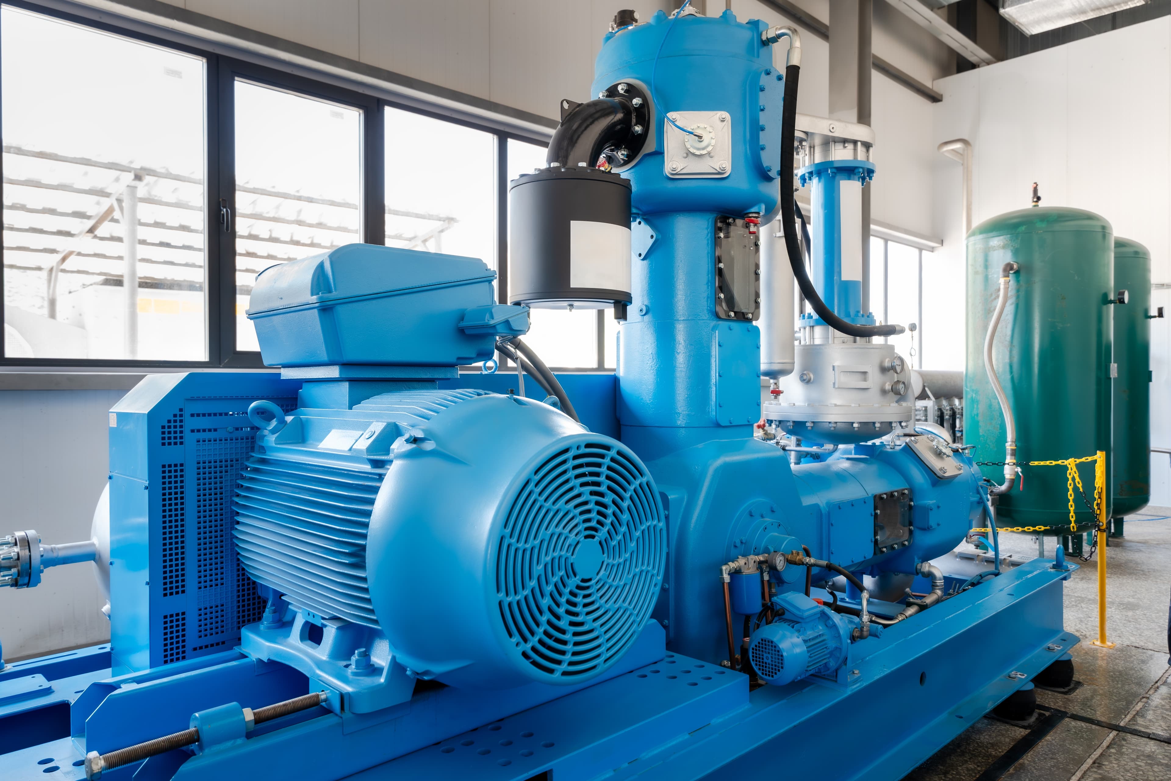 Large industrial compressor and motor equipment